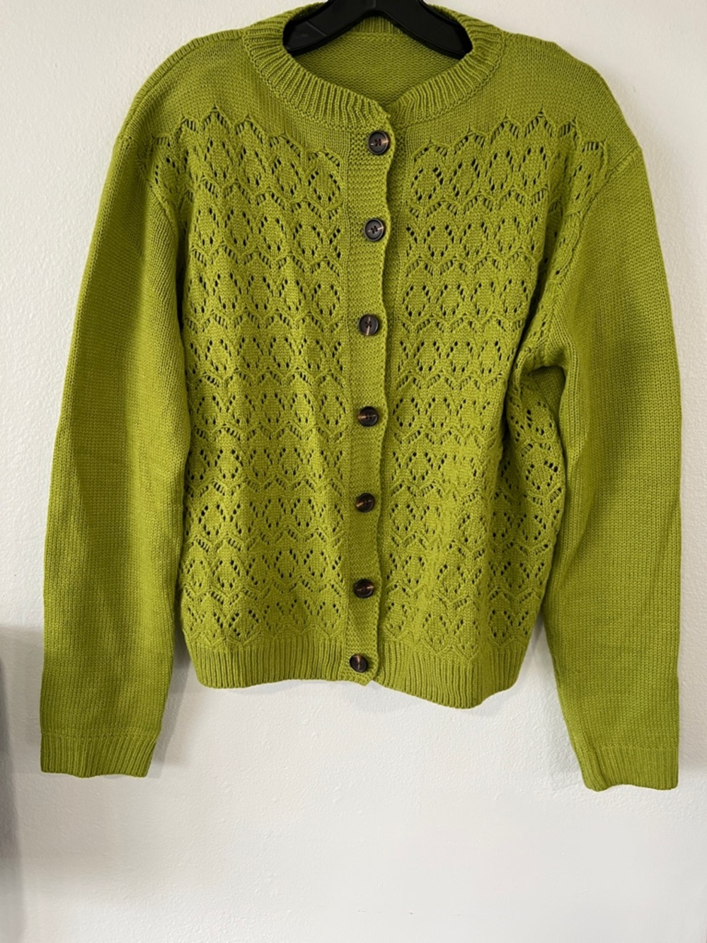 Women’s Green Knit Button-Up Sweater Cardigan